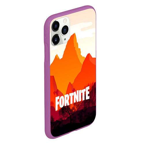 Чехол iPhone 11 Pro матовый FORTNITE / 3D-Фиолетовый – фото 2