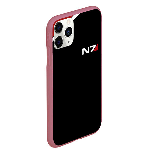 Чехол iPhone 11 Pro матовый MASS EFFECT N7 / 3D-Малиновый – фото 2