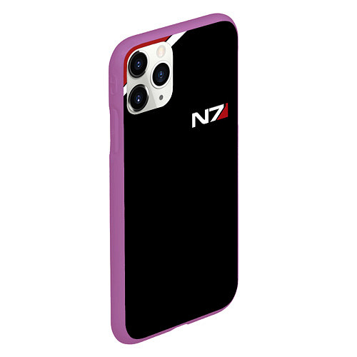 Чехол iPhone 11 Pro матовый MASS EFFECT N7 / 3D-Фиолетовый – фото 2