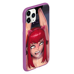 Чехол iPhone 11 Pro матовый Ahegao, цвет: 3D-фиолетовый — фото 2