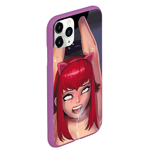 Чехол iPhone 11 Pro матовый Ahegao / 3D-Фиолетовый – фото 2