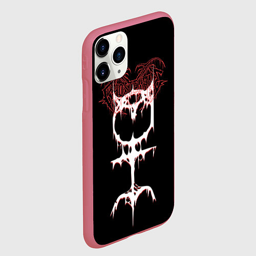 Чехол iPhone 11 Pro матовый Ghostemane sign / 3D-Малиновый – фото 2