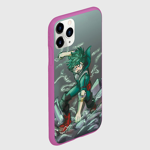 Чехол iPhone 11 Pro матовый Изуку Академия / 3D-Фиолетовый – фото 2