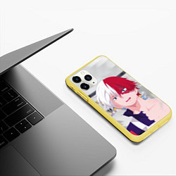 Чехол iPhone 11 Pro матовый Face superhero, цвет: 3D-желтый — фото 2