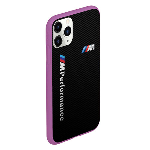 Чехол iPhone 11 Pro матовый BMW M PERFORMANCE CARBON КАРБОН / 3D-Фиолетовый – фото 2