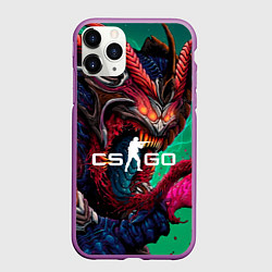 Чехол iPhone 11 Pro матовый CS GO hyper beast skin, цвет: 3D-фиолетовый