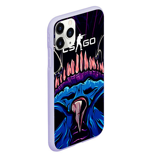 Чехол iPhone 11 Pro матовый CS:GO Hyper Beast Skin / 3D-Светло-сиреневый – фото 2