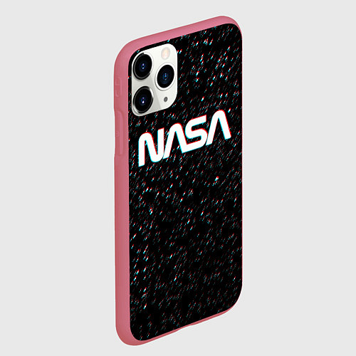 Чехол iPhone 11 Pro матовый NASA: Space Glitch / 3D-Малиновый – фото 2