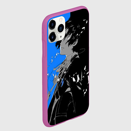 Чехол iPhone 11 Pro матовый Makoto Yuki: Persona 5 / 3D-Фиолетовый – фото 2