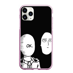 Чехол iPhone 11 Pro матовый Saitama: One-Punch Man, цвет: 3D-розовый