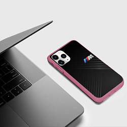 Чехол iPhone 11 Pro матовый BMW, цвет: 3D-малиновый — фото 2