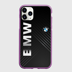 Чехол iPhone 11 Pro матовый BMW: Steel Line, цвет: 3D-фиолетовый