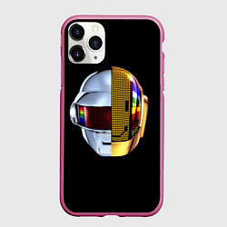 Чехол iPhone 11 Pro матовый Daft Punk: Smile Helmet, цвет: 3D-малиновый
