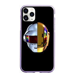 Чехол iPhone 11 Pro матовый Daft Punk: Smile Helmet, цвет: 3D-светло-сиреневый