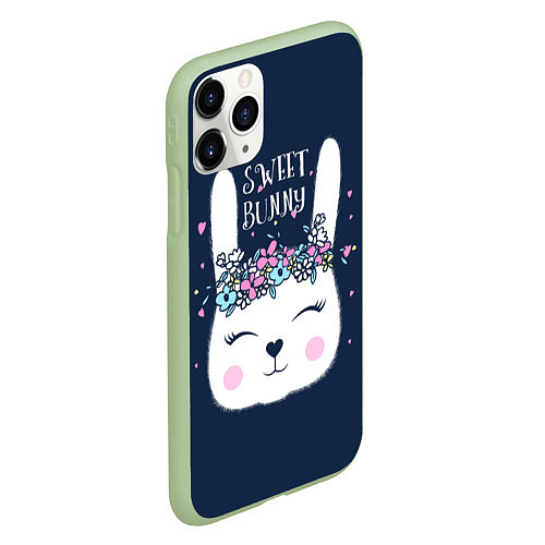 Чехол iPhone 11 Pro матовый Sweet Bunny / 3D-Салатовый – фото 2