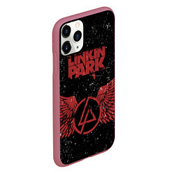Чехол iPhone 11 Pro матовый Linkin Park: Red Airs, цвет: 3D-малиновый — фото 2