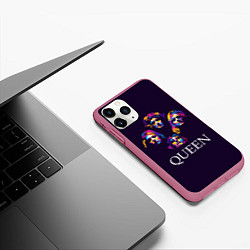 Чехол iPhone 11 Pro матовый Queen: Fan Art, цвет: 3D-малиновый — фото 2