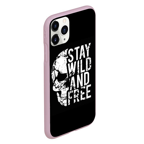 Чехол iPhone 11 Pro матовый Stay wild and free / 3D-Розовый – фото 2