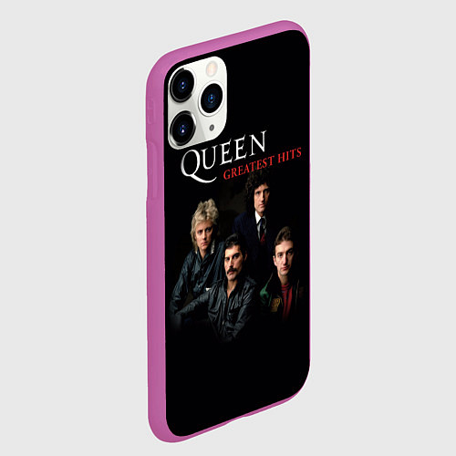 Чехол iPhone 11 Pro матовый Queen: Greatests Hits / 3D-Фиолетовый – фото 2