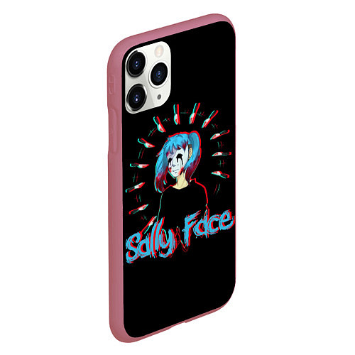 Чехол iPhone 11 Pro матовый Sally Face / 3D-Малиновый – фото 2