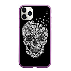 Чехол iPhone 11 Pro матовый Diamond Skull, цвет: 3D-фиолетовый