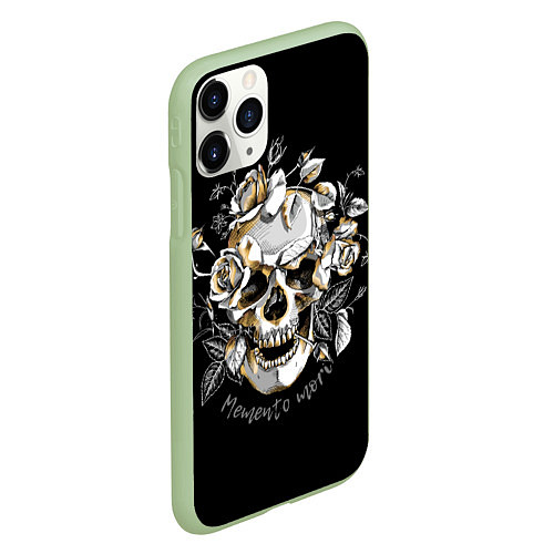 Чехол iPhone 11 Pro матовый Memento Mori / 3D-Салатовый – фото 2