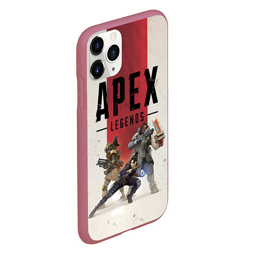 Чехол iPhone 11 Pro матовый Apex Legends / 3D-Малиновый – фото 2