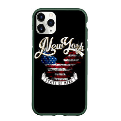 Чехол iPhone 11 Pro матовый New York, state of mind, цвет: 3D-темно-зеленый