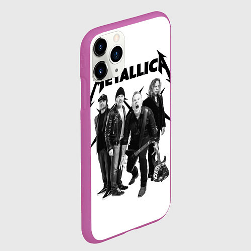Чехол iPhone 11 Pro матовый Metallica / 3D-Фиолетовый – фото 2