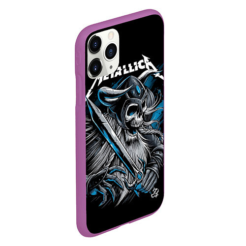 Чехол iPhone 11 Pro матовый Metallica / 3D-Фиолетовый – фото 2