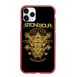 Чехол iPhone 11 Pro матовый Stone Sour, цвет: 3D-красный