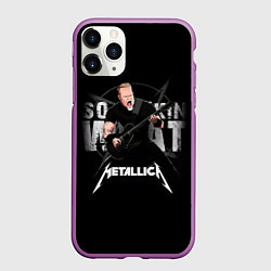 Чехол iPhone 11 Pro матовый Metallica black, цвет: 3D-фиолетовый