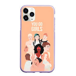 Чехол iPhone 11 Pro матовый You go Girls, цвет: 3D-светло-сиреневый