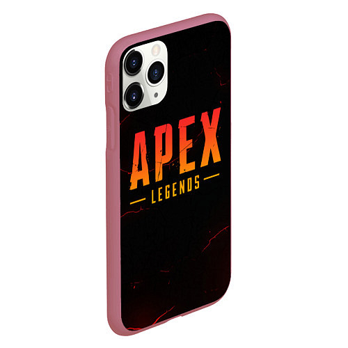 Чехол iPhone 11 Pro матовый Apex Legends: Dark Game / 3D-Малиновый – фото 2