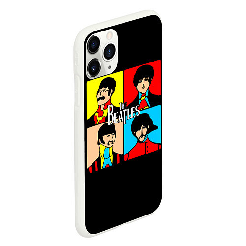Чехол iPhone 11 Pro матовый The Beatles: Pop Art / 3D-Белый – фото 2