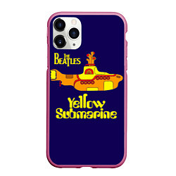 Чехол iPhone 11 Pro матовый The Beatles: Yellow Submarine, цвет: 3D-малиновый