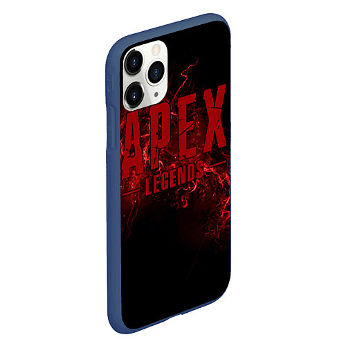 Чехол iPhone 11 Pro матовый Apex Legends: Red Blood / 3D-Тёмно-синий – фото 2