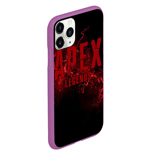 Чехол iPhone 11 Pro матовый Apex Legends: Red Blood / 3D-Фиолетовый – фото 2