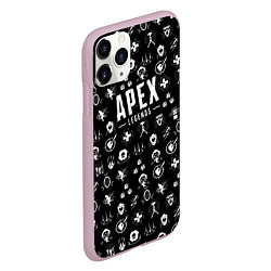 Чехол iPhone 11 Pro матовый Apex Legends: Black Pattern, цвет: 3D-розовый — фото 2