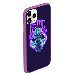 Чехол iPhone 11 Pro матовый Evil Panda, цвет: 3D-фиолетовый — фото 2