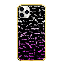 Чехол iPhone 11 Pro матовый Sally Face: Violet Pattern, цвет: 3D-желтый