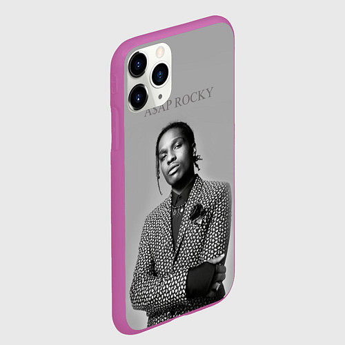 Чехол iPhone 11 Pro матовый ASAP Rocky: Grey Fashion / 3D-Фиолетовый – фото 2