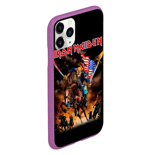 Чехол iPhone 11 Pro матовый Iron Maiden: USA Warriors / 3D-Фиолетовый – фото 2