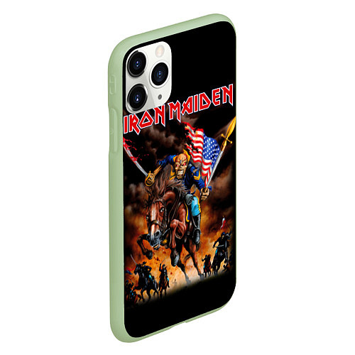 Чехол iPhone 11 Pro матовый Iron Maiden: USA Warriors / 3D-Салатовый – фото 2