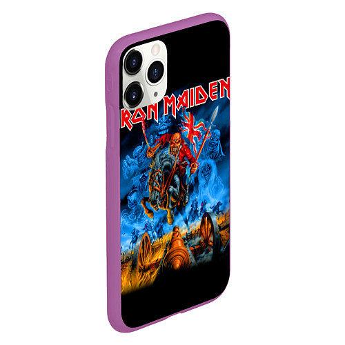 Чехол iPhone 11 Pro матовый Iron Maiden: Great Britain Warriors / 3D-Фиолетовый – фото 2