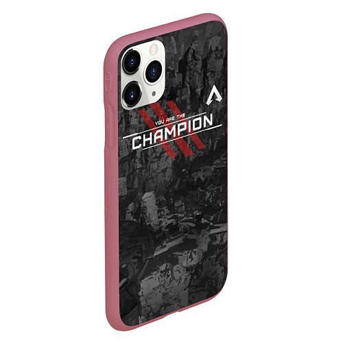 Чехол iPhone 11 Pro матовый You Are The Champion / 3D-Малиновый – фото 2