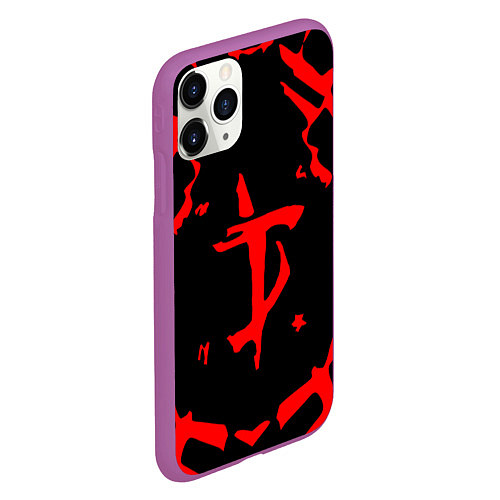 Чехол iPhone 11 Pro матовый DOOM: Red Slayer / 3D-Фиолетовый – фото 2