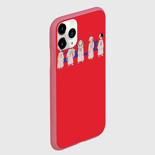 Чехол iPhone 11 Pro матовый Моя Геройская Академия / 3D-Малиновый – фото 2