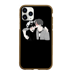 Чехол iPhone 11 Pro матовый My Hero Academia целуются, цвет: 3D-коричневый