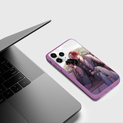 Чехол iPhone 11 Pro матовый Моя Геройская Академия, цвет: 3D-фиолетовый — фото 2